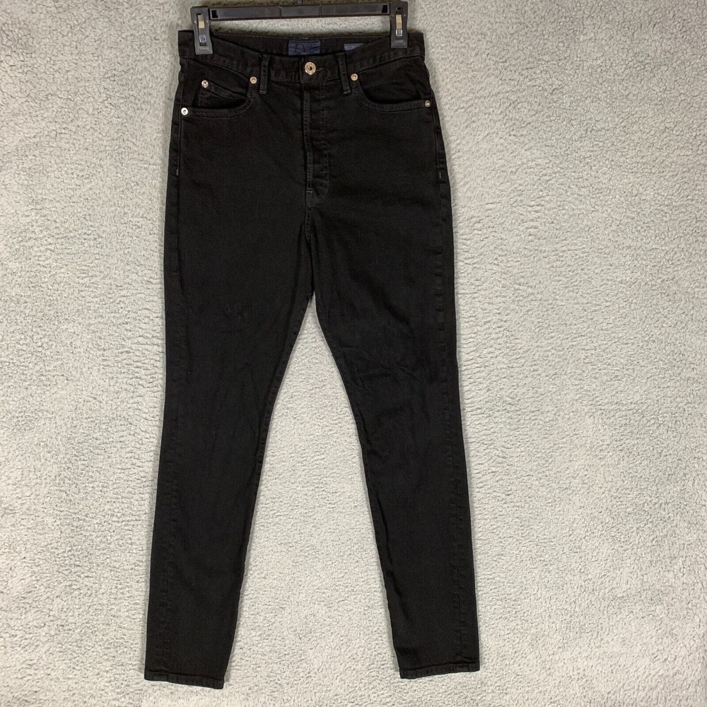 Eve Denim The Annabel Jeans Women's 26 Noir Black Button Fly High Rise Skinny